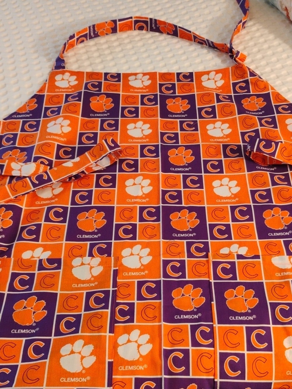 Clemson Men's XL Apron Orange & Purple Graphic, Large Size